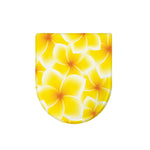 Yellow Frangipani Pattern Print Toilet Lid Cover
