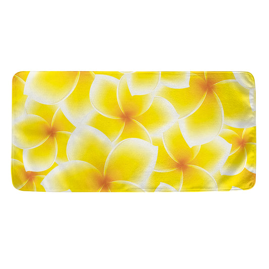 Yellow Frangipani Pattern Print Towel
