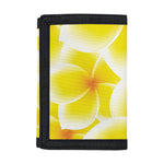 Yellow Frangipani Pattern Print Trifold Wallet
