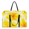 Yellow Frangipani Pattern Print Utility Tote Bag
