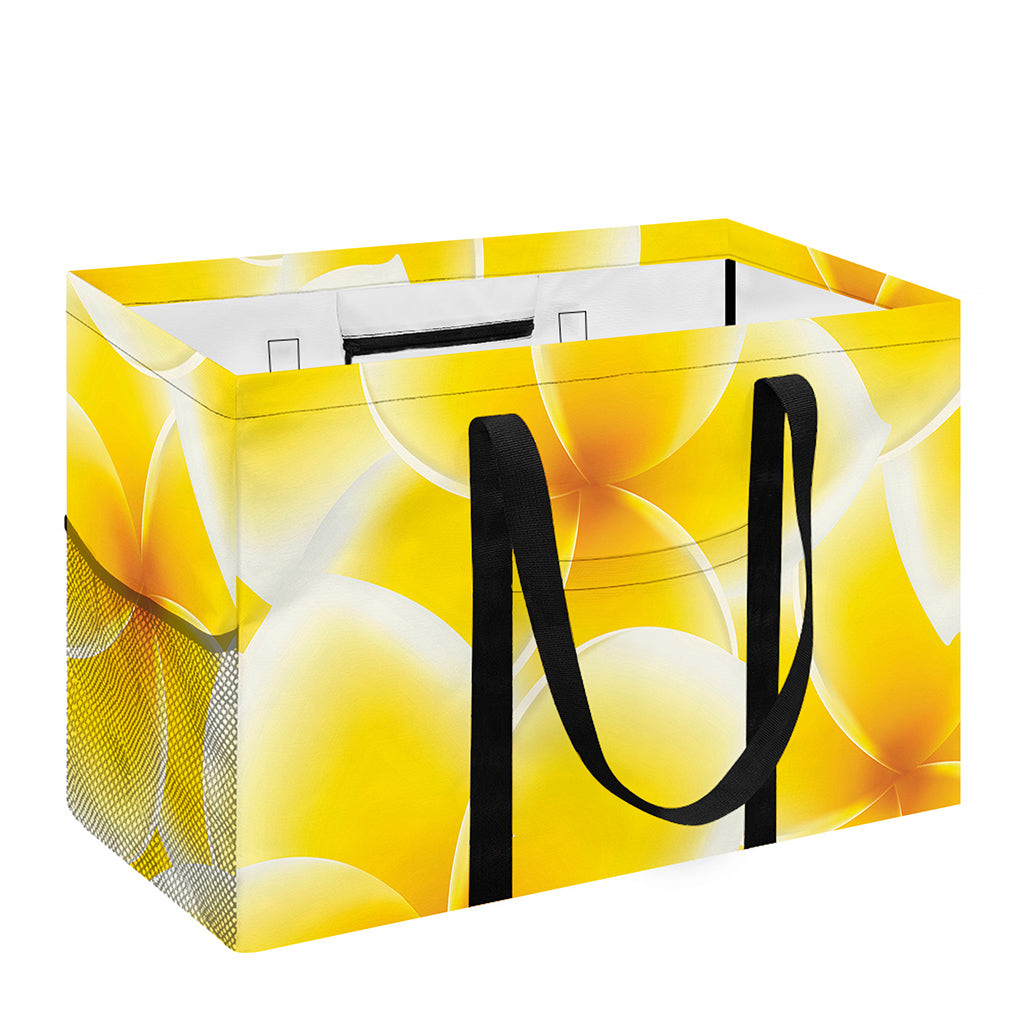 Yellow Frangipani Pattern Print Utility Tote Bag