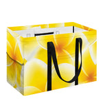 Yellow Frangipani Pattern Print Utility Tote Bag