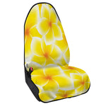 Yellow Frangipani Pattern Print Waterproof Car Seat Cover