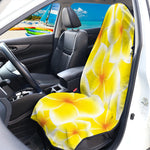 Yellow Frangipani Pattern Print Waterproof Car Seat Cover