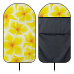 Yellow Frangipani Pattern Print Waterproof Car Seat Cover
