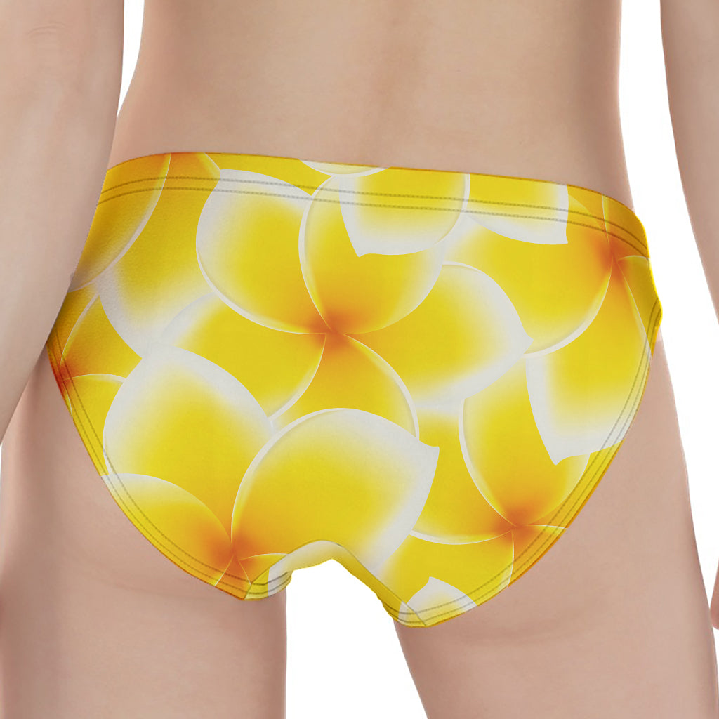 Yellow Frangipani Pattern Print Women's Panties