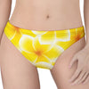 Yellow Frangipani Pattern Print Women's Thong