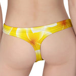 Yellow Frangipani Pattern Print Women's Thong