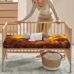 Yellow Full Moon Print Baby Crib Sheet