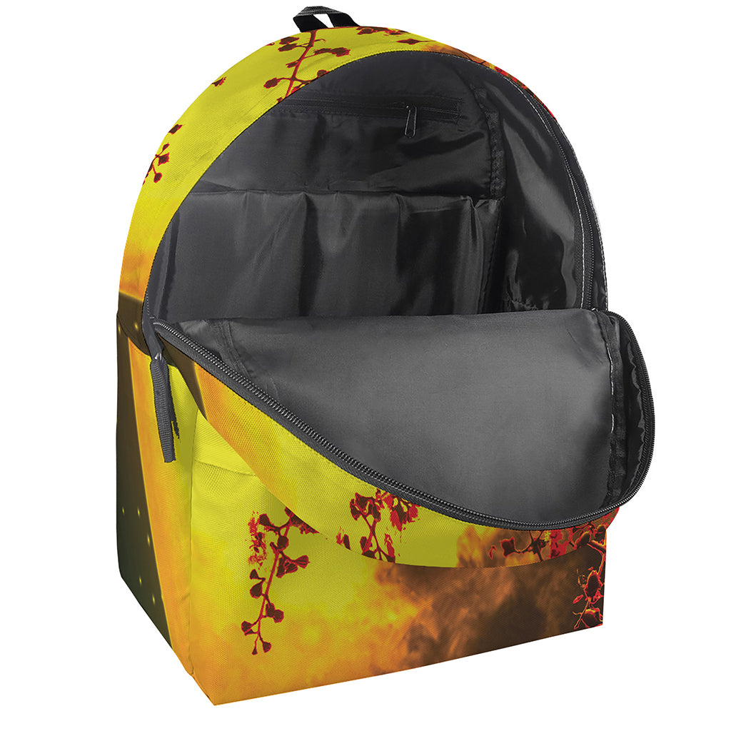 Yellow Full Moon Print Backpack