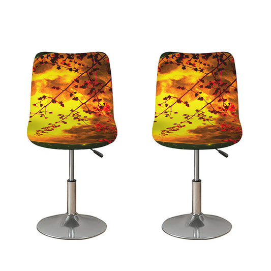 Yellow Full Moon Print Bar Stool Covers