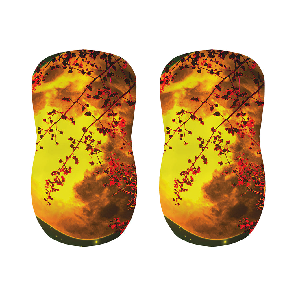 Yellow Full Moon Print Bar Stool Covers