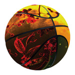 Yellow Full Moon Print Basketball