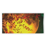 Yellow Full Moon Print Beach Towel