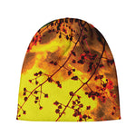 Yellow Full Moon Print Beanie