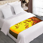 Yellow Full Moon Print Bed Runner