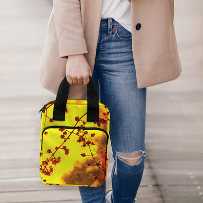 Yellow Full Moon Print Bible Tote Bag