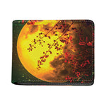 Yellow Full Moon Print Bifold Wallet