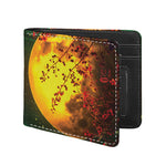 Yellow Full Moon Print Bifold Wallet