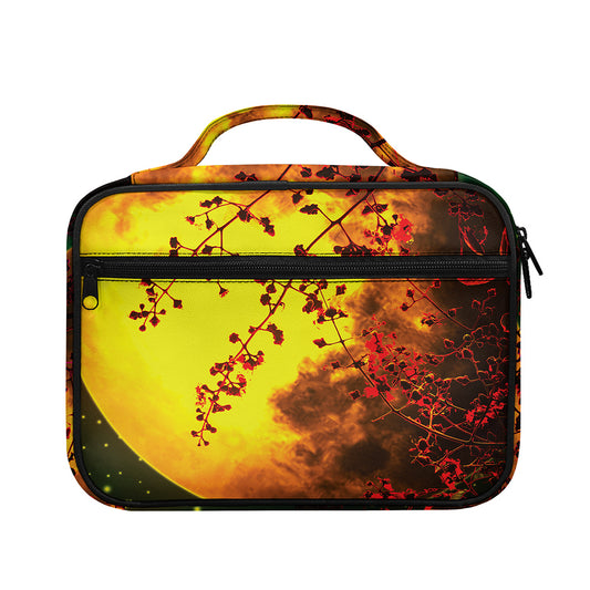 Yellow Full Moon Print Briefcase Bible Bag