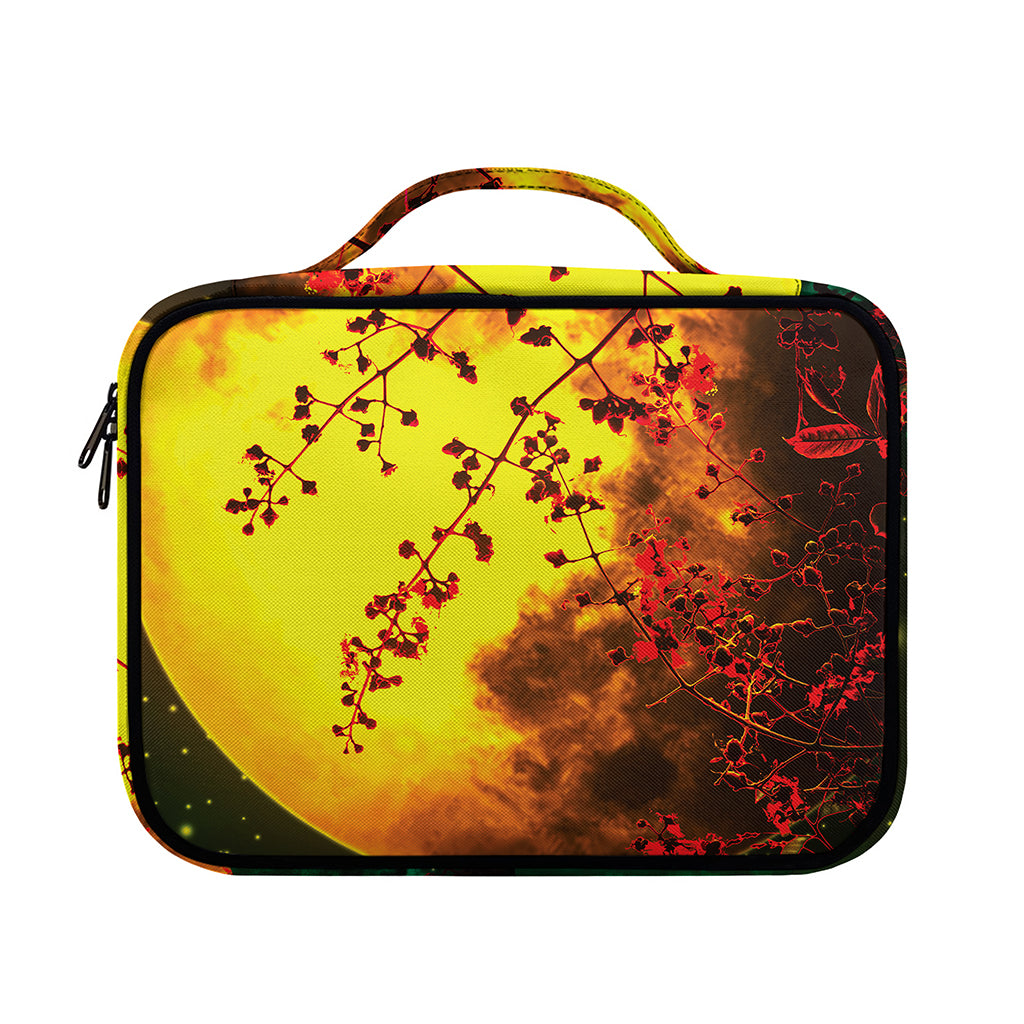 Yellow Full Moon Print Briefcase Bible Bag