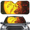 Yellow Full Moon Print Car Windshield Sun Shade