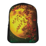 Yellow Full Moon Print Casual Backpack