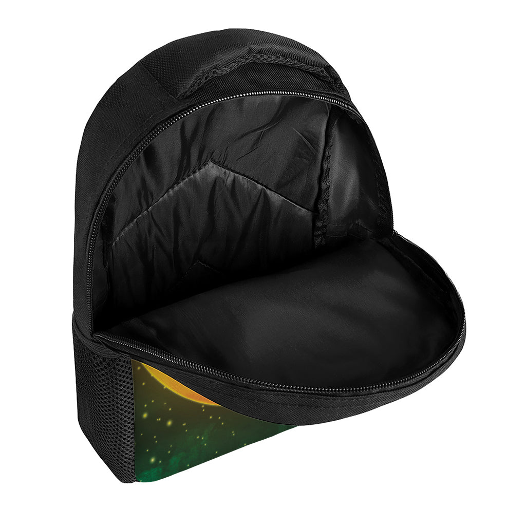 Yellow Full Moon Print Casual Backpack