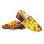 Yellow Full Moon Print Casual Shoes