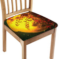 Yellow Full Moon Print Chair Cushion Cover