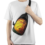 Yellow Full Moon Print Chest Bag