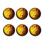 Yellow Full Moon Print Coaster Set