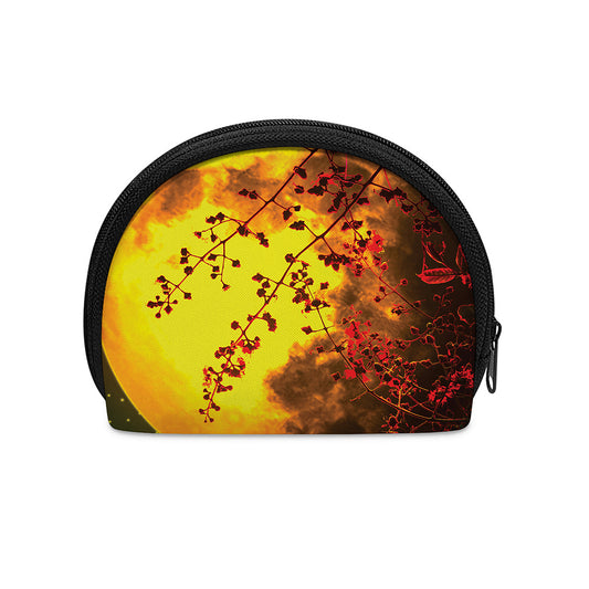 Yellow Full Moon Print Coin Purse
