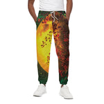 Yellow Full Moon Print Cotton Pants