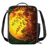 Yellow Full Moon Print Crossbody Lunch Bag