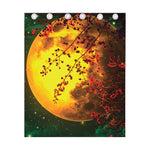 Yellow Full Moon Print Curtain