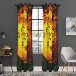 Yellow Full Moon Print Curtain