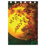Yellow Full Moon Print Curtain