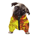 Yellow Full Moon Print Dog Zip Up Jacket