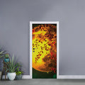 Yellow Full Moon Print Door Sticker