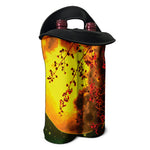 Yellow Full Moon Print Double Neoprene Wine Tote