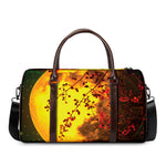 Yellow Full Moon Print Duffle Bag