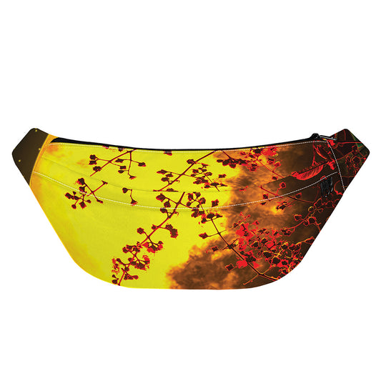 Yellow Full Moon Print Fanny Pack