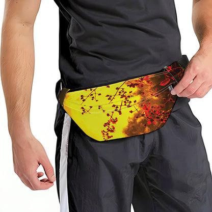 Yellow Full Moon Print Fanny Pack