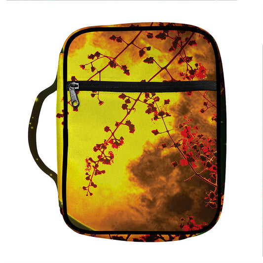 Yellow Full Moon Print Front Pocket Bible Bag