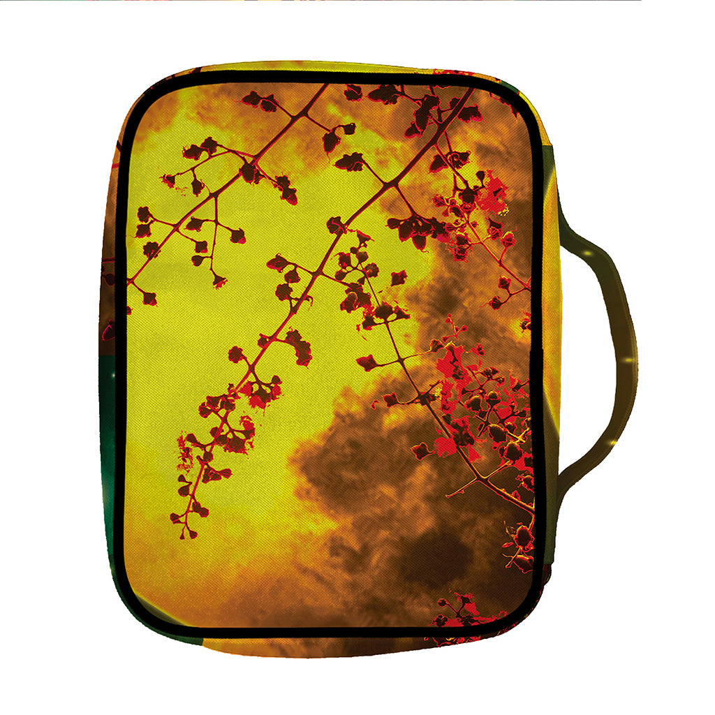 Yellow Full Moon Print Front Pocket Bible Bag