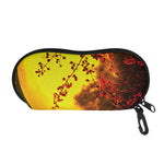 Yellow Full Moon Print Glasses Case