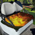 Yellow Full Moon Print Golf Cart Seat Cover