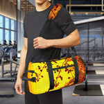 Yellow Full Moon Print Gym Bag