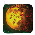 Yellow Full Moon Print Hand Towel